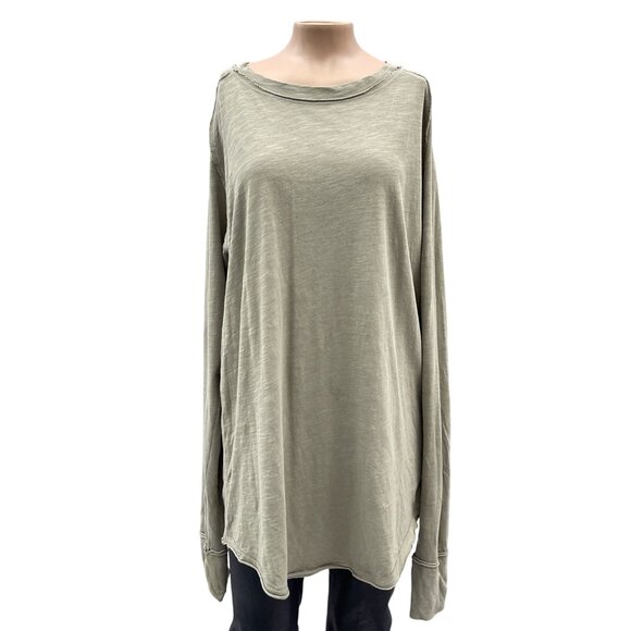 We The Free People Oversized Long Sleeve Sage Green Tunic Top Womens S - Picture 1 of 11